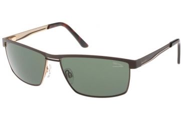 Image of Jaguar 37341 Sunglasses, Male, Chocolate-Gold/AR Polarized Green Lenses, 62-14-135 37341-822