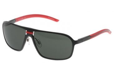 Image of Jaguar 37711 Mens Sunglasses, Brushed Black-Red/Green Polarized Lenses, 63-14-135 37711-620