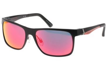 Image of Jaguar 37715 Sunglasses, Male, Black-Orange/Red Mirror Lenses, 57-17-135 37715-610