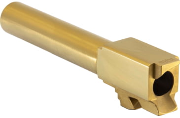 Image of JCS Weapon Designs G19 V1 Flushed/Crowned Match Grade Drop In Barrel, TiN High Polish, G19-BBL-V1FC-TINGHP