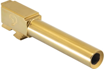 Image of JCS Weapon Designs G19 V1 Flushed/Crowned Match Grade Drop In Barrel, TiN High Polish, G19-BBL-V1FC-TINGHP
