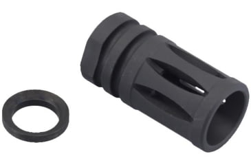 Image of JE Machine Tech A2 5.56/.223 Birdcage Flash Hider w/ Crush Washer, Black, TS-FH2B