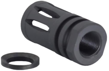 Image of JE Machine Tech A2 5.56/.223 Birdcage Flash Hider w/ Crush Washer, Black, TS-FH2B