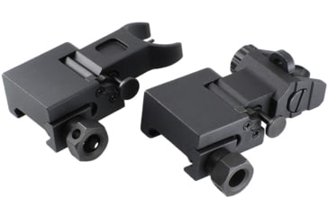 Image of JE Machine Tech Front and Rear Folding Back Up Battle Sights-Aluminum, Black, TS-PS25B