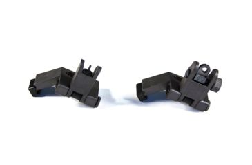 Image of JE Machine Tech Offset Iron Sight Set, AR-15, Flip-Up, 45 degrees, 1 Pair, Black, TS-PS9B