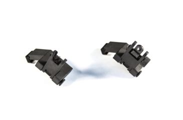 Image of JE Machine Tech Offset Iron Sight Set, AR-15, Flip-Up, 45 degrees, 1 Pair, Black, TS-PS9B