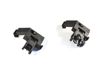 Image of JE Machine Tech Offset Iron Sight Set, AR-15, Flip-Up, 45 degrees, 1 Pair, Black, TS-PS9B