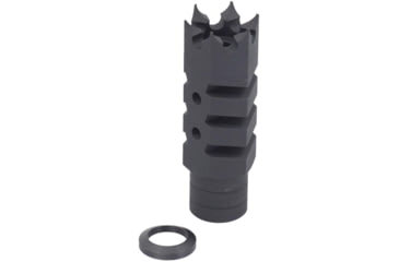 Image of JE Machine Tech Standoff Muzzle Brake w/ Crush Washer, .223/5.56 Caliber, Black, TS-MZ22B