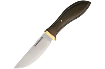Image of Jesse Hemphill Point Rock Green Canvas Fixed Blade Knife, 4.25in, A2 Tool Steel, Standard Edge, Satin, Green, Canvas Micarta Handle JH001G