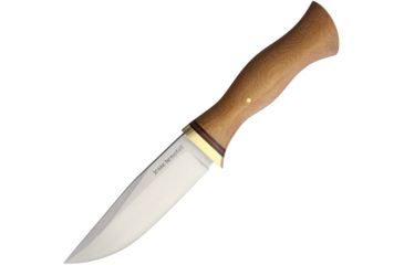 Image of Jesse Hemphill Town Creek II Natural Canvas Fixed Blade Knife, 4.75in, A2 Tool Steel, Drop Point, Satin, Natural, Canvas Micarta Handle JH006N