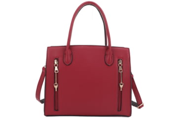 Image of Jessie &amp; James Evelyn Concealed Carry Satchel Handbag, Burgandy, SMC1309LK BD