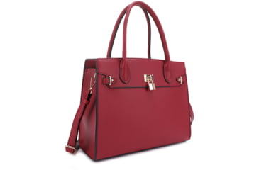 Image of Jessie &amp; James Evelyn Concealed Carry Satchel Handbag, Burgandy, SMC1309LK BD