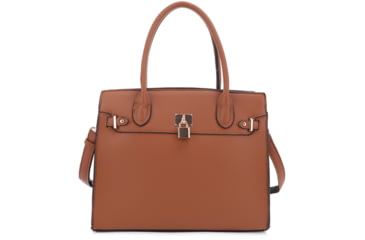Image of Jessie &amp; James Evelyn Concealed Carry Satchel Handbag, Tan, SMC1309LK TN