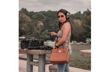 Image of Jessie &amp; James Evelyn Concealed Carry Satchel Handbag, Tan, SMC1309LK TN