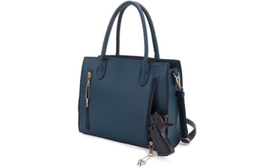 Image of Jessie &amp; James Evelyn Concealed Carry Satchel Handbag, Teal, SMC1309LK TL