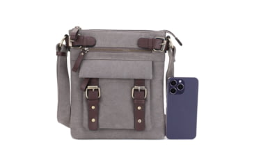 Image of Jessie &amp; James Bailey CCW Canvas Crossbody Bag, Grey, SMC98535L GY