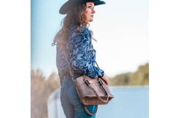 Image of Jessie &amp; James Bella Concealed Carry Tote CCW Handbag, Brown, DSC31188LK BR