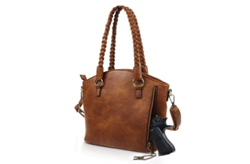Image of Jessie &amp; James Bella Concealed Carry Tote CCW Handbag, Brown, DSC31188LK BR