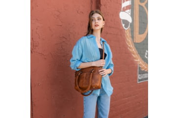 Image of Jessie &amp; James Bella Concealed Carry Tote CCW Handbag, Brown, DSC31188LK BR