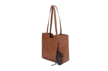 Image of Jessie &amp; James Cassidy Concealed Carry Tote Bag w/Tooling, Matching Wallet, Lt Brown, SMC60223S LBR/BR