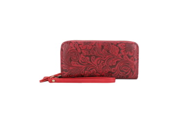 Image of Jessie &amp; James Cassidy Concealed Carry Tote Bag w/Tooling, Matching Wallet, Red, SMC60223S RD/RD