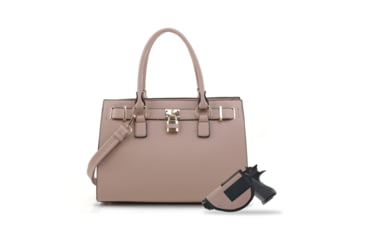 Image of Jessie &amp; James Dina Concealed Carry Lock and Key Satchel CCW Handbag, Mauve, AMC23303L MV