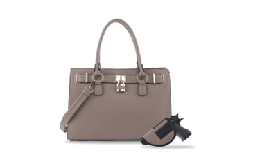 Image of Jessie &amp; James Dina Concealed Carry Lock and Key Satchel CCW Handbag, Stone, AMC23303L ST