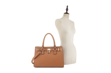 Image of Jessie &amp; James Dina Concealed Carry Lock and Key Satchel CCW Handbag, Tan, AMC23303L TN