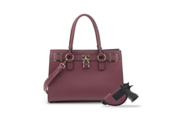 Image of Jessie &amp; James Dina Concealed Carry Lock and Key Satchel CCW Handbag, Wine, AMC23303L WN