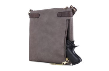Image of Jessie &amp; James Hannah Concealed Carry Lock and Key Crossbody CCW Handbag, Stone, AMC8535L ST/CF