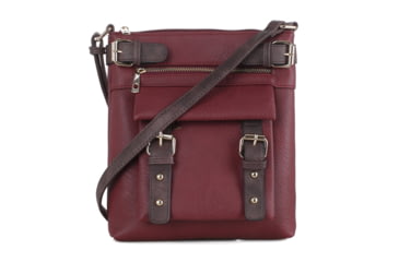 Image of Jessie &amp; James Hannah Concealed Carry Lock and Key Crossbody CCW Handbag, Wine, AMC8535L WN/CF