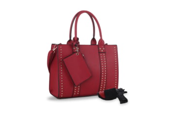 Image of Jessie &amp; James Kate Concealed Carry Lock and Key Satchel with Coin Pouch CCW Handbag, Red, AMC4032L RD