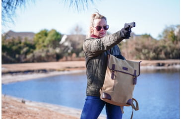 Image of Jessie &amp; James Lassen CCW Vintage Style Backpack, Olive, SMC611-3 OL