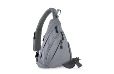 Image of Jessie &amp; James Peyton Sling Shoulder Concealed Carry Backpack CCW Handbag, Gray, AMC5819 GY