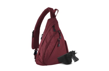 Image of Jessie &amp; James Peyton Sling Shoulder Concealed Carry Backpack CCW Handbag, Red, AMC5819 RD
