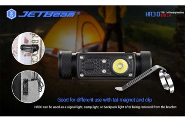 Image of JETBeam HR30 1 x 18650/ 20700/ 2 x CR123A Luminus SST40 N5 LED Rechargeable Headlamp, 950 Lumens, Black, HR30