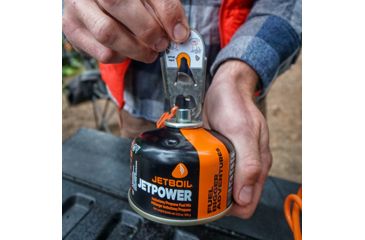 Image of Jetboil CrunchIt Fuel Canister Recycling Tool, Silver/Orange, CRUNCH