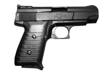 Image of Jimenez JA-Nine Pistol, 9mm Luger, 3.75in barrel, zinc alloy frame, black plastic grip, blowback operated semi-auto, HiViz front, adjustable rear, 12 round magazine, JZ-JA-9-9MM-3.75-1-FRRMPG