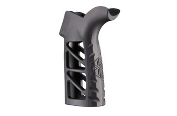 Image of JL Billet AR Raw Aluminum Grip Slash Cut, Skeletonized, Black JLB-AR-GRIP-A