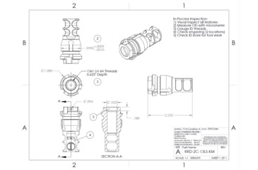 Image of JMac Customs 2C AUG 13x1LH Muzzle Brake with Keymount, KeyMicro, RRD-2C-13LS-KM