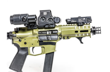 Image of JMac Customs 360 1/2-28 X37 Muzzle Brake with Bravo Suppressor Mount and Blast Shield, Black Nitride, RRD-360-28S-X37+BDS-37