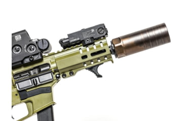 Image of JMac Customs 360 1/2-28 X37 Muzzle Brake with Bravo Suppressor Mount and Blast Shield, Black Nitride, RRD-360-28S-X37+BDS-37