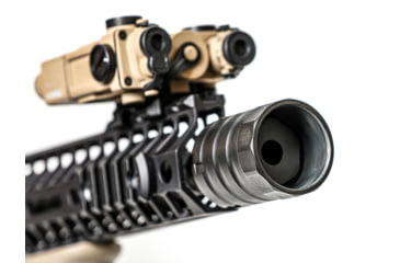 Image of JMac Customs 360 1/2-28 X37 Muzzle Brake with Bravo Suppressor Mount and Blast Shield, Black Nitride, RRD-360-28S-X37+BDS-37