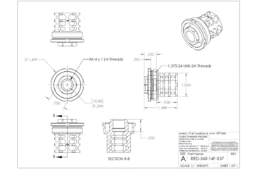 Image of JMac Customs 360 14-1LH Muzzle Brake with Bravo Suppressor Mount, Facemount X37, RRD-360HD-14F-X37