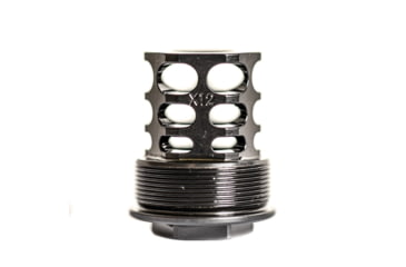 Image of JMac Customs 360 .578S-28 X12 45 Muzzle Brake with Alpha Suppressor Mount, Black Nitride, Black, 360578SX1245