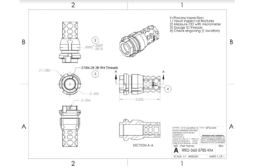 Image of JMac Customs 360 578S KeyMount Muzzle Device, Black, 360-578S-KM-45