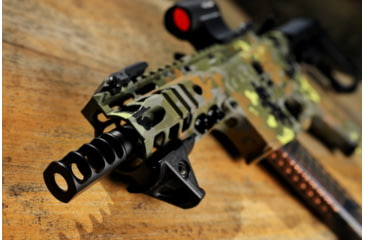 Image of JMac Customs 4C 1/2-28 Slim 9mm 4-Port Muzzle Brake, Black Nitride, RRD-4C-28-S-9