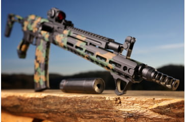 Image of JMac Customs 4C 14-1LH 4-Port Muzzle Brake with KeyMount, Black Nitride, RRD-4C-14F-KM