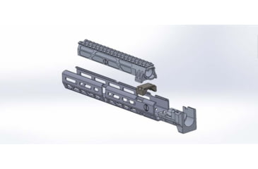Image of JMac Customs AK M-Lok Handguard, 10.64in, Black, HG-AKM-10.64-L+HG