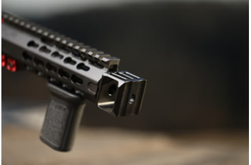 Image of JMac Customs LAF 1/2-28 Flash and Sound Enhancing Muzzle Brake, Black Nitride, LAF-28